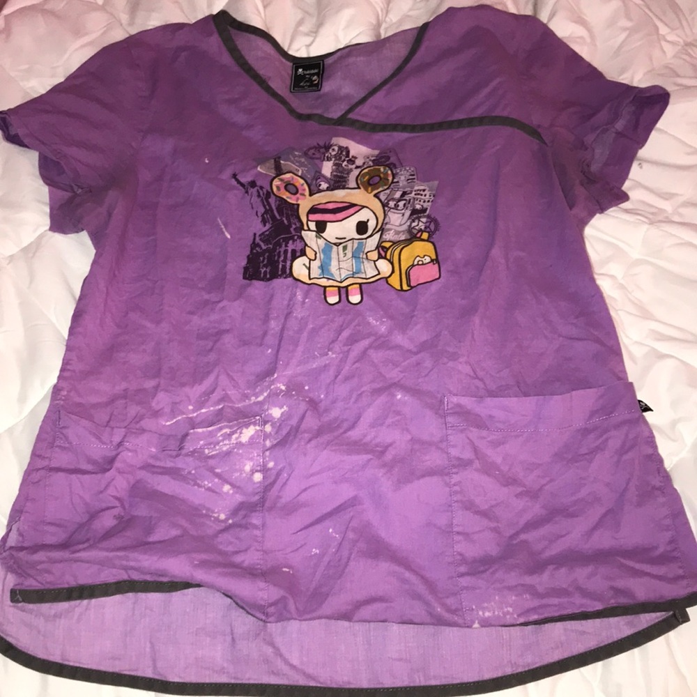 Tokidoki Purple Scrub Top Size Medium